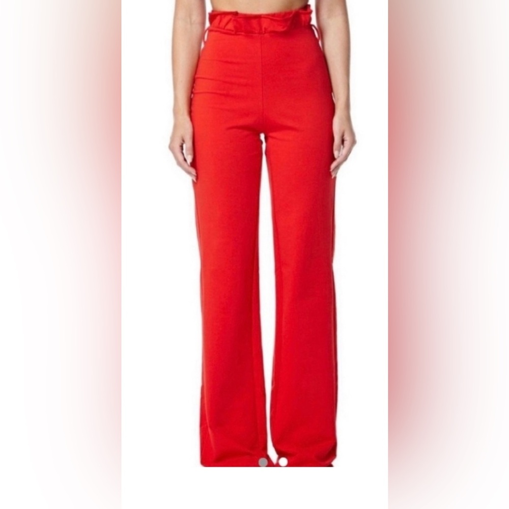 Vibrant Red High-Waisted Pants SLNGHR